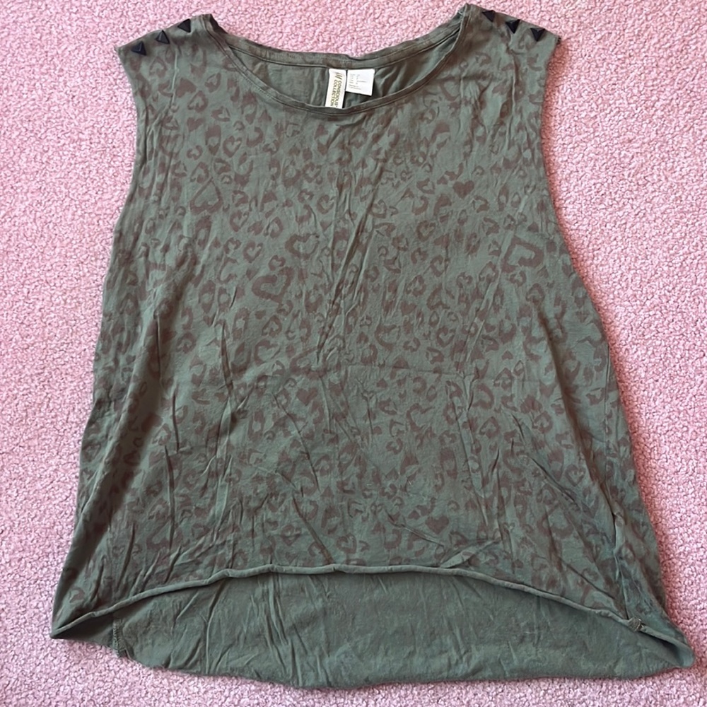 H&M Conscious Collection Green Cheetah Print Size 8